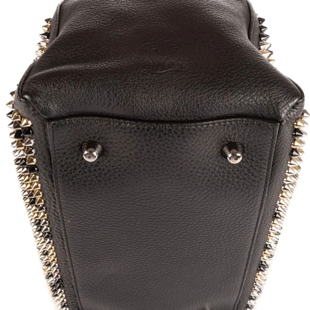 Christian Louboutin Panettone Boston Multicolor Spiked Black Leather Bag